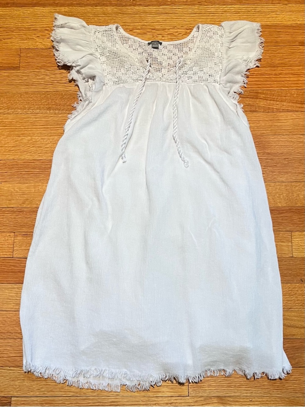 Aerie White Flutter Sleeved Summer Mini Dress